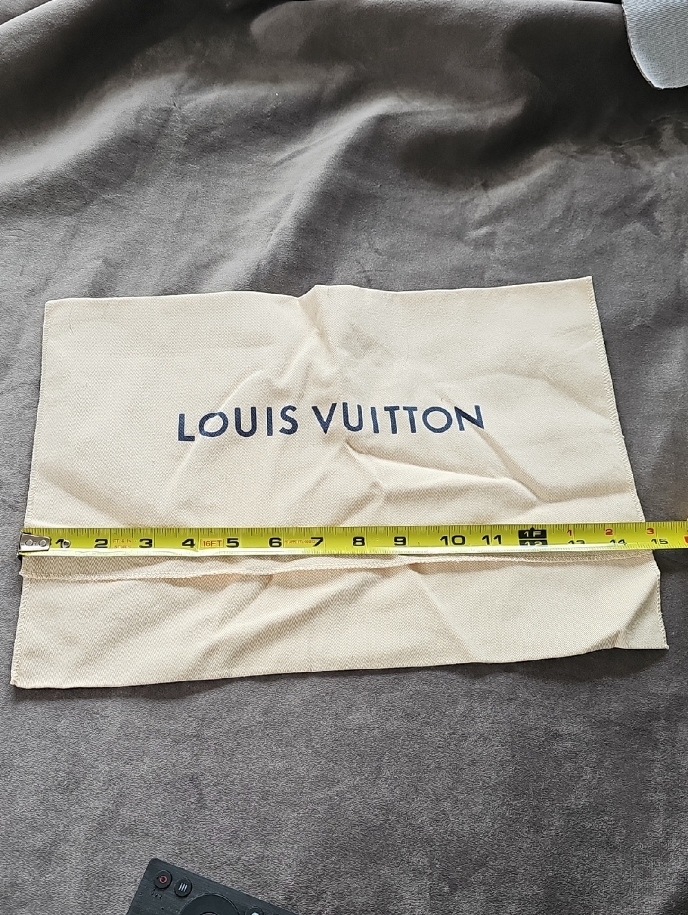 Louis Vuitton Cream Dust Bag with Navy Logo
